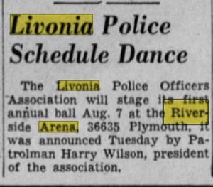 Riverside Arena - Jul 07 1954 Article (newer photo)